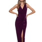 Betsy & Adam Women's Ruffled V Neck Gown Red Size 10