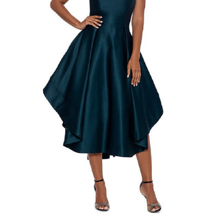 Betsy & Adam Women's Strapless High Low Hem Gown Green Size 4