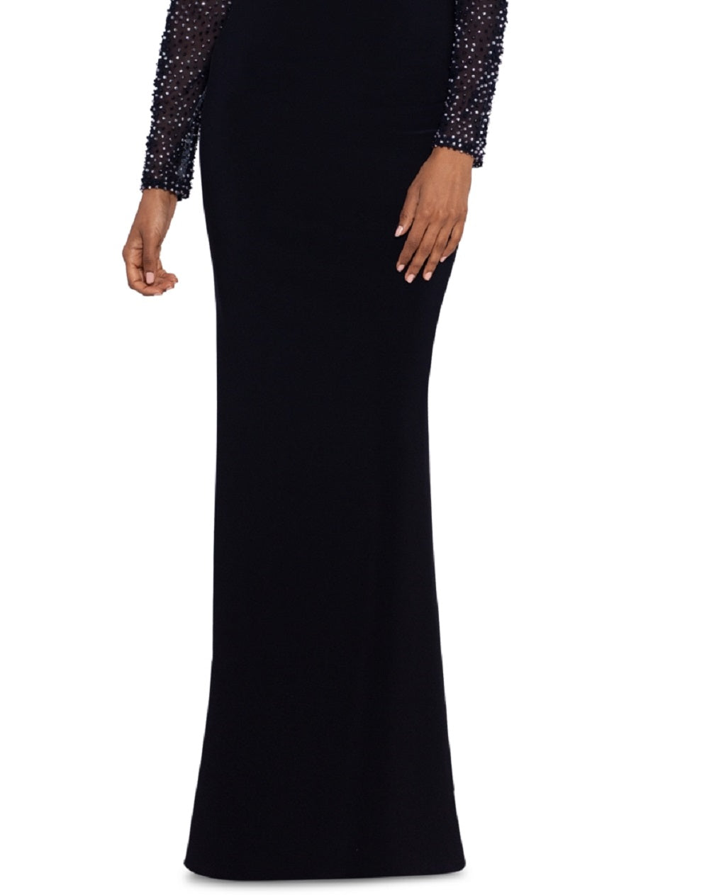 Betsy & Adam Women's Embellished Cutout Gown Black Size 6Petite