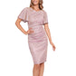 Betsy & Adam Women's Glitter Bell Sleeves Dress Pink Size 6