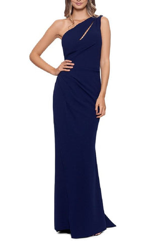 Betsy & Adam Women's One Shoulder Cutout Gown Blue Size 8