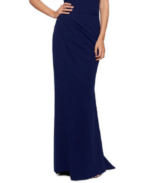 Betsy & Adam Women's One Shoulder Cutout Gown Blue Size 8