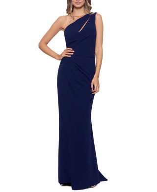 Betsy & Adam Women's One Shoulder Cutout Gown Black Size 10