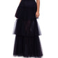 Betsy & Adam Women's Ruffle Off The Shoulder Tiered Ballgown Black Size 8