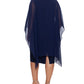 Betsy & Adam Women's Chiffon Overlay Sequin Lace Dress Blue Size 18W