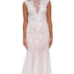 Betsy & Adam Women's Embroidered Mesh Gown White Size 0