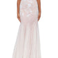Betsy & Adam Women's Embroidered Mesh Gown White Size 0