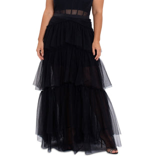 Betsy & Adam Women's Mesh Corset Dress Black Size 14W