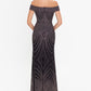 Betsy & Adam Women's Deco Glitter Gown Black Size 8 Petite
