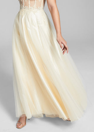 Blondie Nites Junior's Corset Gown Yellow Size 5