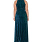 Betsy & Adam Women's Textured Gown Green Size 14W