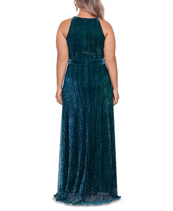 Betsy & Adam Women's Textured Gown Green Size 14W