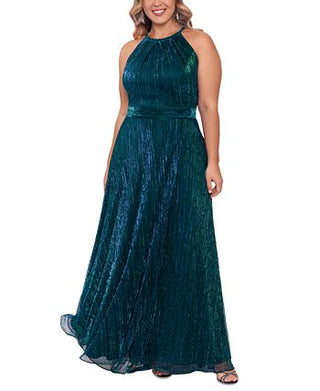Betsy & Adam Women's Textured Gown Green Size 14W
