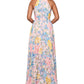 Betsy & Adam Women's Halter Burnout Print Gown Pink Size 10