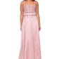 Betsy & Adam Women's Beaded Lace Gown Pink Size 6