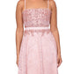 Betsy & Adam Women's Beaded Lace Gown Pink Size 6