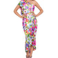 Betsy & Adam Women's Floral Print Ruffled Midi Dress White Size X-Small