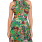 Betsy & Adam Women's Floral Print Ruffled Halter Gown Green Size 6