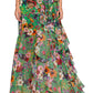 Betsy & Adam Women's Floral Print Ruffled Halter Gown Green Size 6