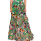 Betsy & Adam Women's Floral Print Ruffled Halter Gown Green Size 10