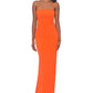 Betsy & Adam Women's Strapless Cutout Detail Scuba Crepe Gown Orange Size 2