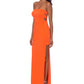 Betsy & Adam Women's Strapless Cutout Detail Scuba Crepe Gown Orange Size 2