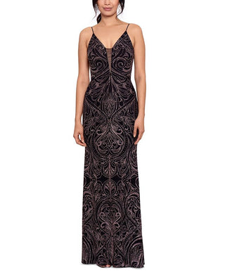 Betsy & Adam Women's Glitter Gown Black Size 12