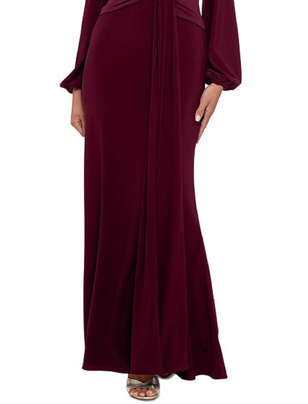 Betsy & Adam Women's Draped V Neck Gown Red Size 12