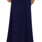 Betsy & Adam Women's Beaded Sleeve Gown Blue Size 6