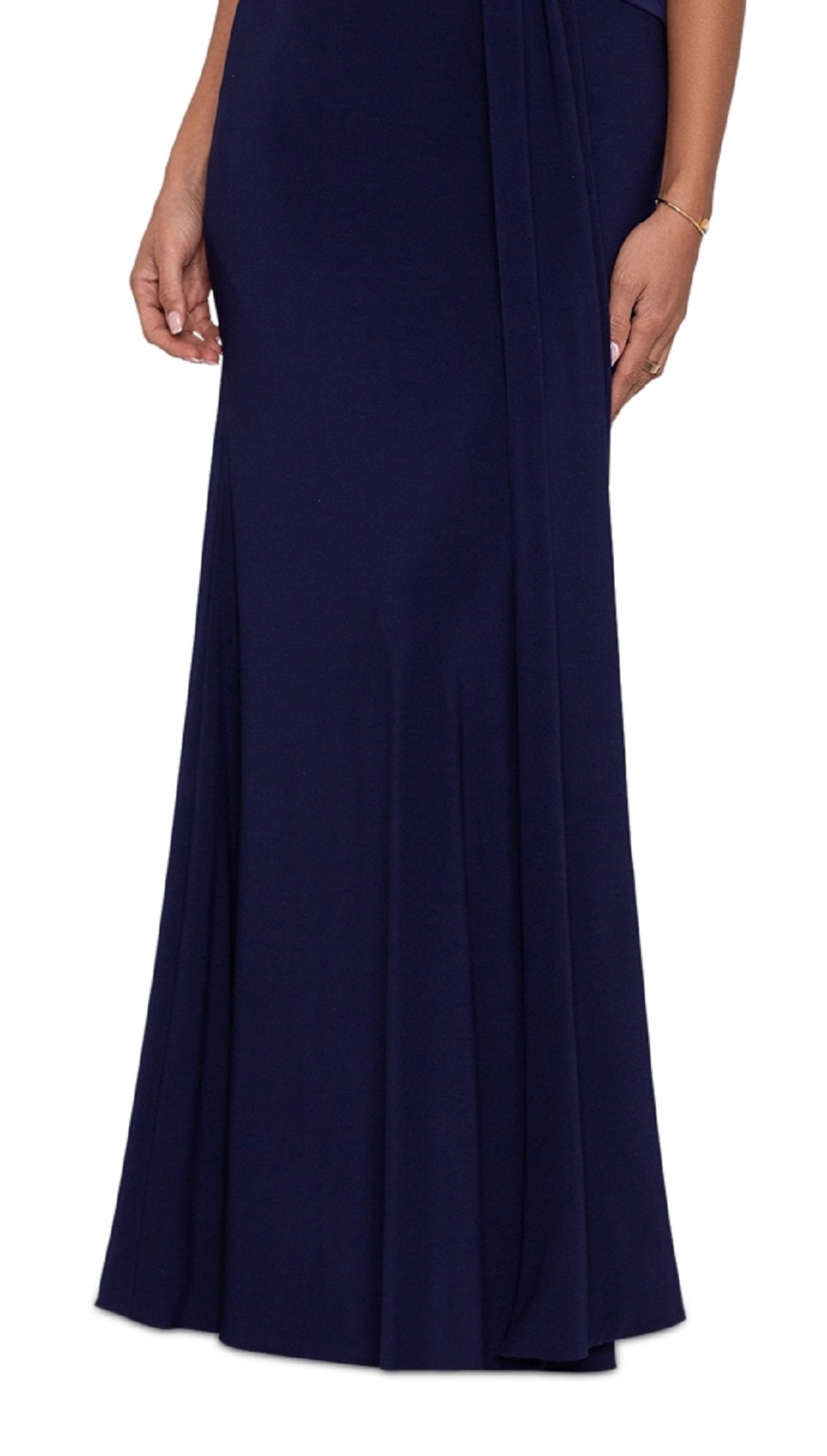 Betsy & Adam Women's Beaded Sleeve Gown Blue Size 6