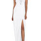 Betsy & Adam Women's Strapless Tuxedo Gown White Size 4