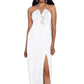 Betsy & Adam Women's Strapless Tuxedo Gown White Size 4