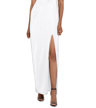 Betsy & Adam Women's Strapless Tuxedo Gown White Size 4