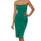 Betsy & Adam Women's Strapless Ruffled Dress Green Size 2