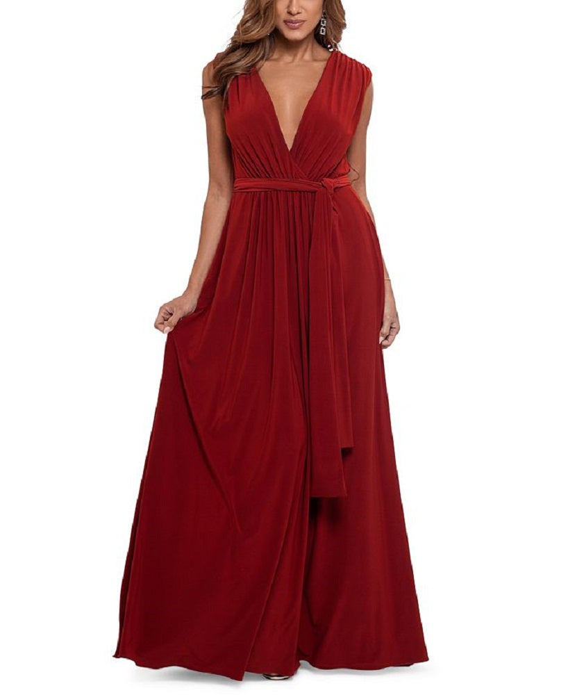 betsy-adam-womens-tie-waist-gown-red-size-6