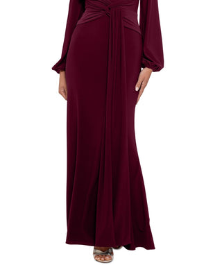 Betsy & Adam Women's Draped V Neck Evening Dress Red Size 14 Petite