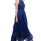 Betsy & Adam Women's Printed Halter Gown Blue Size 16