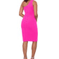 Betsy & Adam Women's One Shoulder Ruffled Dress Pink Size 6