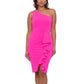 Betsy & Adam Women's One Shoulder Ruffled Dress Pink Size 6