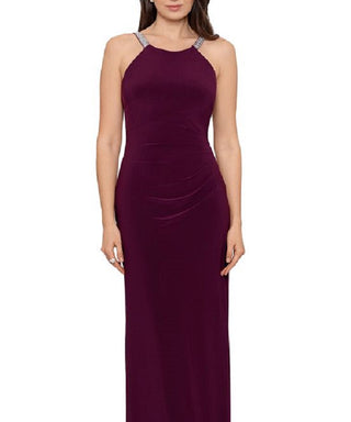 Betsy & Adam Women's Embellished Halter Gown Red Size 8