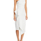 Aqua Women's One Shoulder Scuba Crepe Midi Dress White Size 4