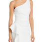 Aqua Women's One Shoulder Scuba Crepe Midi Dress White Size 4