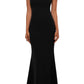 Betsy & Adam Women's Ruffled Sleeve Gown Black Size 2Petite