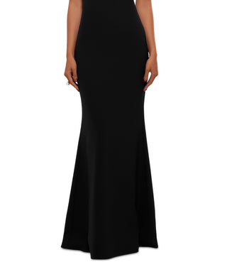 Betsy & Adam Women's Ruffled Sleeve Gown Black Size 2Petite