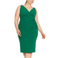 Betsy & Adam Women's Surplice Sheath Dress Green Size Petite Small