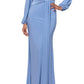 Betsy & Adam Women's Draped V Neck Gown Blue Size 4