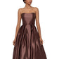 Betsy & Adam Women's Strapless High Low Gown Brown Size 10Petite