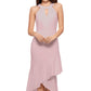 Betsy & Adam Women's Halter Keyhole Gown Pink Size 8