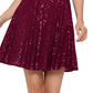 Blondie Nites Junior's Sequinned Fit & Flare Dress Purple Size 14