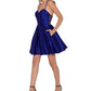 Blondie Nites Junior's X Back Illusion Pocket Dress Blue Size X-Large